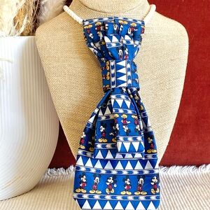 Blue Tie with Cartoon Characters